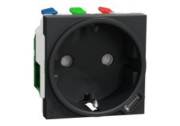 Контакт Шуко + USB C 10.5W антрацит NU301754