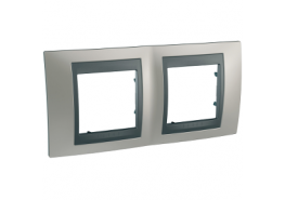 Рамка двойна Unica Top никел/графит