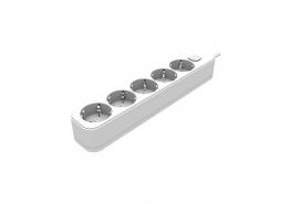 Разклонител петорен бял с ключ и  1.5м кабел