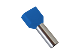 Кабелен накрайник изолиран 2х0.75мм2 TЕ7508/син/100бр в пакет