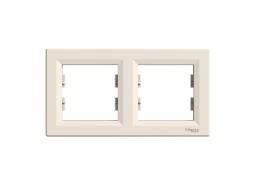 Рамка двойна хоризонтална Asfora крем