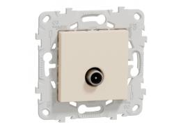 TV розетка с монтажна рамка 2 модула слонова кост NU546244
