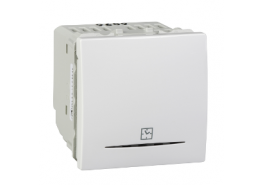 Ключ единичен схема 1 двумодулен бутон с времезакъснител 8А 250VAC механизъм Unica бял