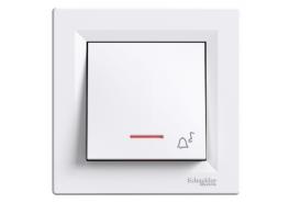 Бутон с глим лампа и символ звънец 10A безвинтов монтаж бял Asfora EPH1700121