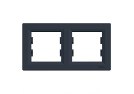 Рамка двойна хоризонтална Asfora антрацит