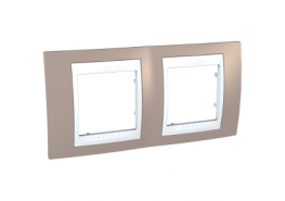 Рамка двойна Unica Plus млечно кафяв/бял  ДО ИЗЧЕРПВАНЕ НА КОЛИЧЕСТВАТА