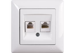 Контакт за телефон+компютър Visage бял