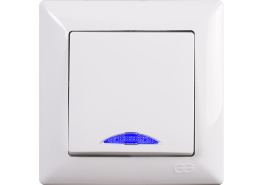 Ключ единичен светещ схема 1 Visage бял