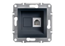 Телефонна розетка RJ11 Asfora антрацит