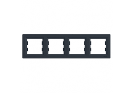 Рамка четворна хоризонтална Asfora антрацит