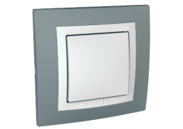 Ключ единичен схема 1 10A 250VAC Unica сив/бял ДО ИЗЧЕРПВАНЕ НА КОЛИЧЕСТВАТА