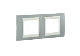 Рамка двойна Unica Plus светлосива/слонова кост ДО ИЗЧЕРПВАНЕ НА КОЛИЧЕСТВАТА