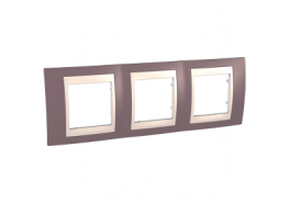 Рамка тройна Unica Plus бледоморав/слонова кост ДО ИЗЧЕРПВАНЕ НА НАЛИЧНОСТИТЕ
