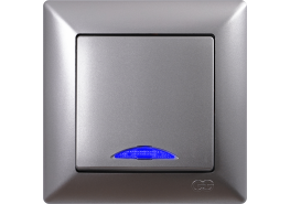 Ключ единичен светещ схема 1 Visage сив