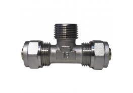 Връзка тройна с външна резба ф 16х3/4"х ф 16  