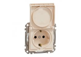 Контакт Шуко с капак крем IP44 SEDNA SDD212023