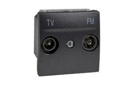 Розетка двойна за TV и радио двумодулна механизъм Unica графит