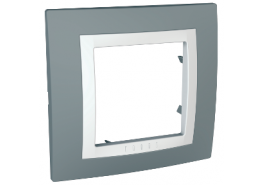 Рамка единична Unica сиво/бяла ДО ИЗЧЕРПВАНЕ НА КОЛИЧЕСТВАТА