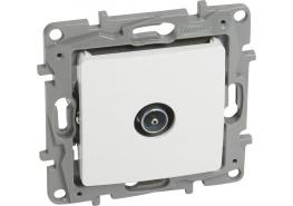 Розетка TV тип коаксиал 1dB цвят Бял Niloe Legrand