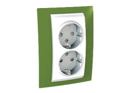 Контакт двоен Unica ярко зелен/бял  ДО ИЗЧЕРПВАНЕ НА КОЛИЧЕСТВАТА