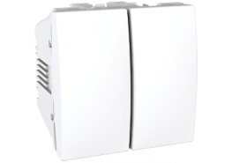 Ключ девиаторен двоен 10A 250VAC схема 6 механизъм Unica бял ДО ИЗЧЕРПВАНЕ ДО КОЛИЧЕСТВАТА