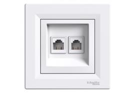 Телефонна розетка RJ11 двойна Asfora бяла EPH4200121