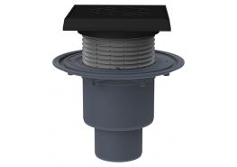 Подов сифон DN50/75/110, долно оттичане, воден затвор Primus blue, 150x150мм/137x137мм - чугун