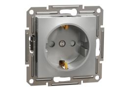 Контакт Шуко със детска защита Asfora алуминий