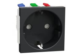 Единичен контакт Шуко 16A 250V, безвинтово свързване антрацит NU305754