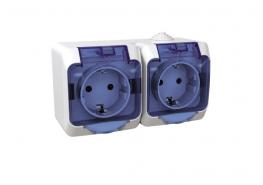 Контакт двоен открит монтаж с детска защита WDE000525