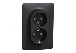 Двоен контакт шуко 2P+E 16A, антрацит NU206754