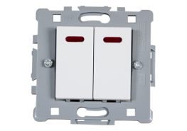 Ключ двоен схема 5 бял светещ SPLENDOR