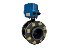 ПВЦ Кран бътерфлай със задвижка с фланци ф225