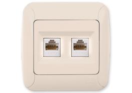 Контакт за компютър двоен Fantasy крем