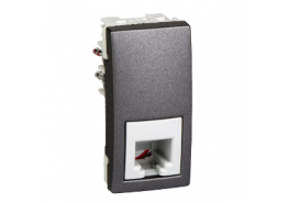 Розетка за телефон RJ11 едномодулна механизъм Unica графит