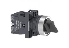 Превключвател черен, &Oslash;22,3 позиции,с пружинно връщане към център,2 NO XA2ED53