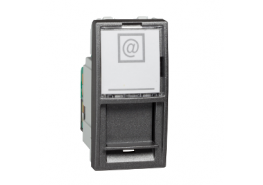 Розетка единична за компютър RJ45 едномодулна Unica графит