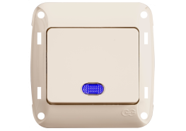 Ключ единичен светещ схема 1 Fantasy крем