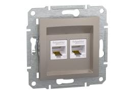 Компютърна розетка двойна 2xRJ45 сat5 UTP Asfora бронз