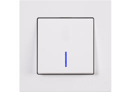 Ключ единичен светещ схема 1 Eqona бял