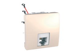 Розетка единична за телефон RJ11 двумодулна механизъм Unica слонова кост