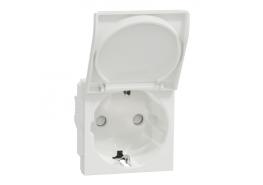 Контакт шуко с детска защита и капак 2P+E 16A бял NU303718TA