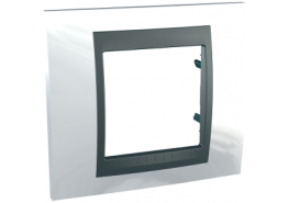 Рамка единична Unica Top перла/графит