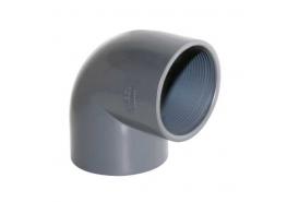 ПВЦ Коляно за лепене с вътрешна резба ф20-1/2" 90&deg;