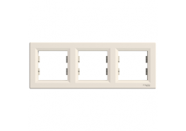 Рамка тройна хоризонтална Asfora крем