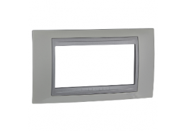 Рамка 4 модула Unica Top перла/алуминий