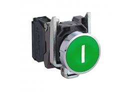 Бутон метален зелен &Oslash;22 пружинно връщане обозначен I,1NO