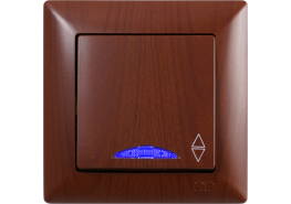 Ключ девиатор светещ схема 6 Visage тъмен махагон