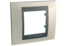 Рамка единична Unica Top опал/графит
