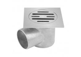 Сифон рогов &Oslash;50 90ммх90мм с клапа с неръждаема решетка